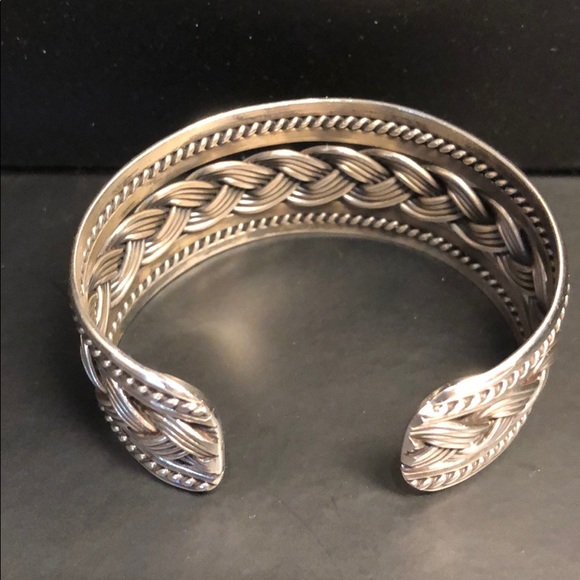 VINTAGE NAVAJO Sterling Braid Design BRACELET - Picture 4 of 5